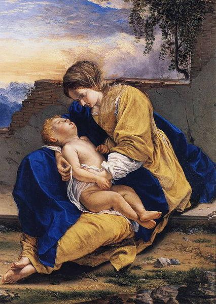 Orazio Gentileschi Madonna and Child in a Landscape oil painting image